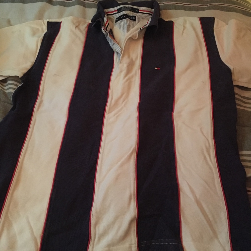 Men’s striped Tommy Hilfiger polo collared shirt